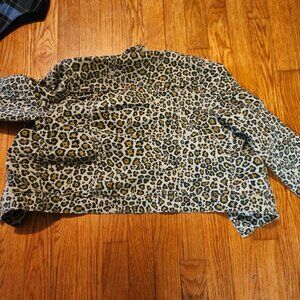 Kids cheetah print jean jacket